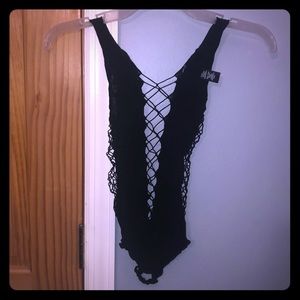 Sexy Black Stocking Body Suit